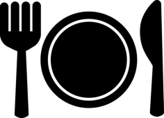 Plate Fork And Knife Outline Svg File, Free Vectors File